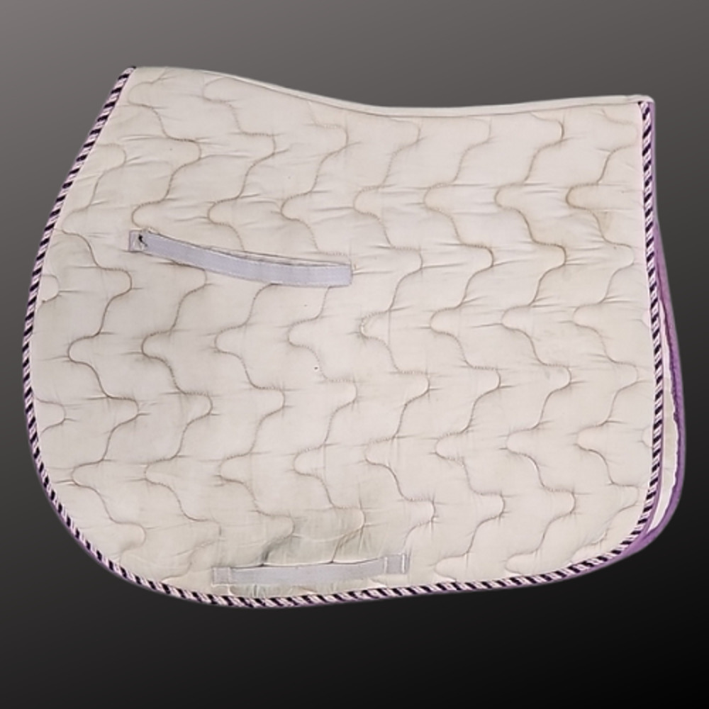 Equi-Prix BT Crump English All Purpose Saddle Pad White Purple Pre-Owned